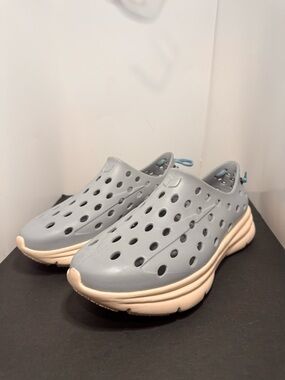 Light Gray Slip-On Perforated Women’s Sandals